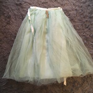JCREW New Light Green Tulle Skirt with Lining